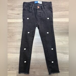 Old Navy Kids Black Jeans with White Floral Accents
